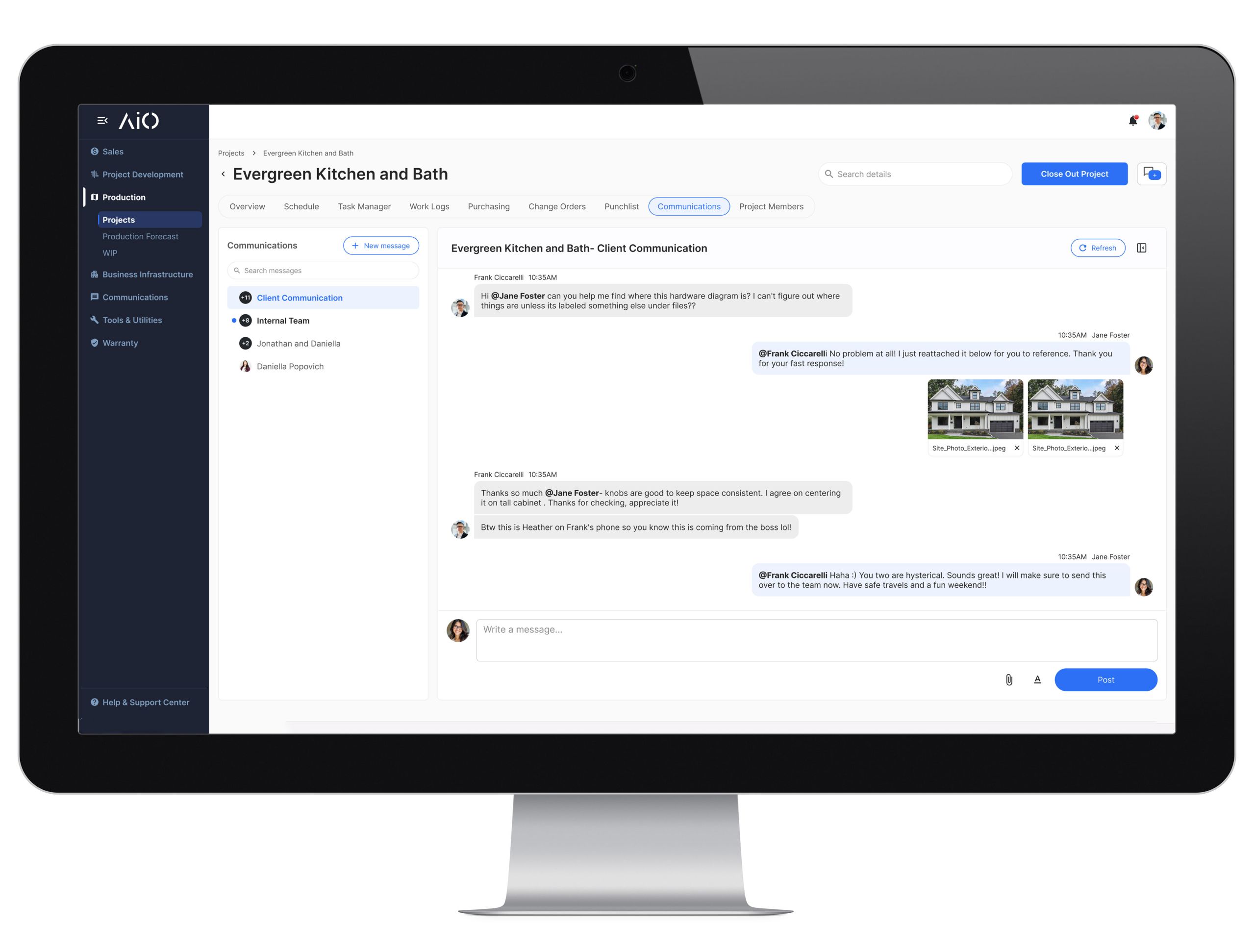 AiO - Communication Screenshot