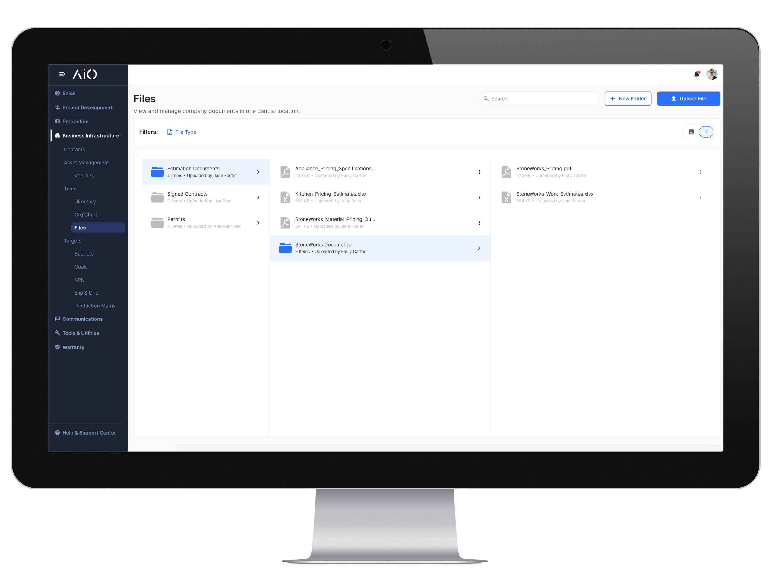 AiO - Business Infrastructure Screenshot